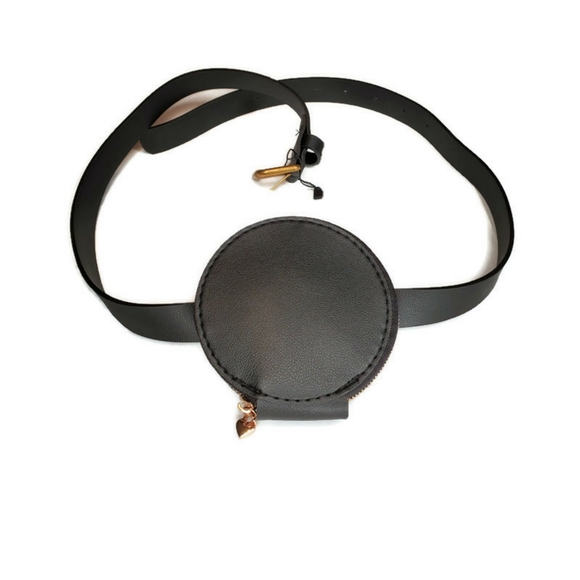 Black Faux Leather Hip Pack - Picture 2 of 5